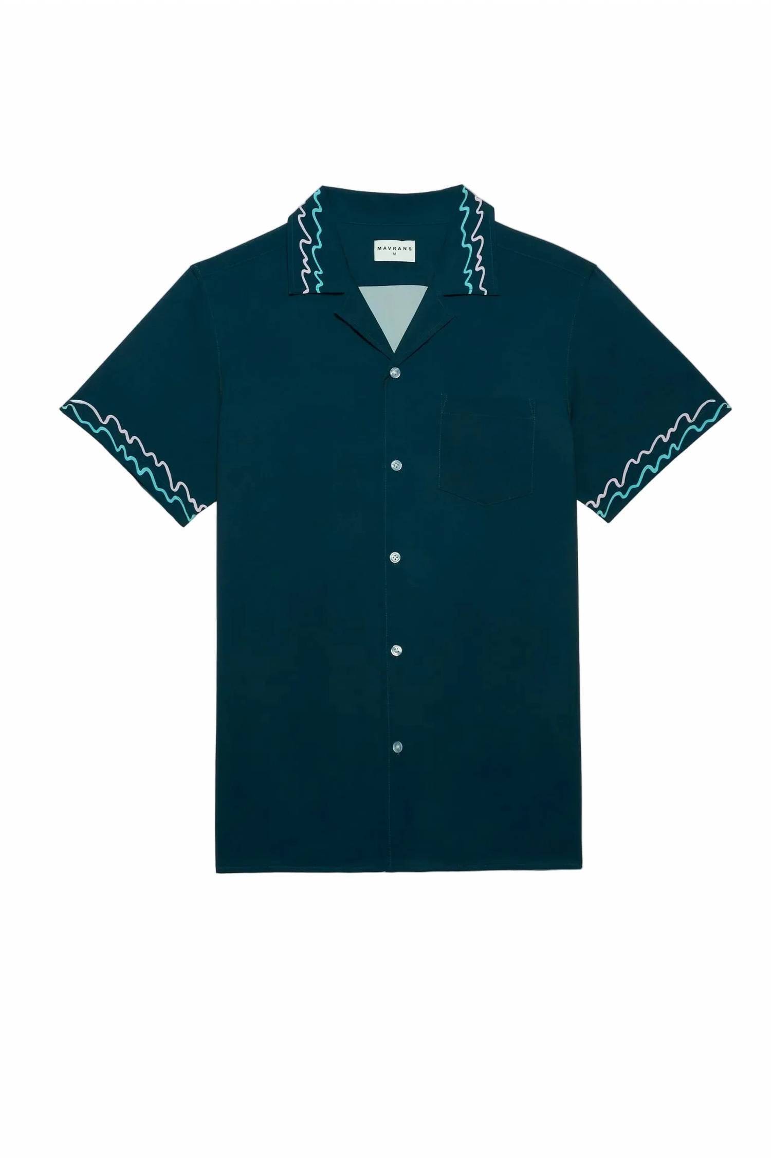 New Mavrans 90s Wave Weekend Shirt In Green — image 2 of 4